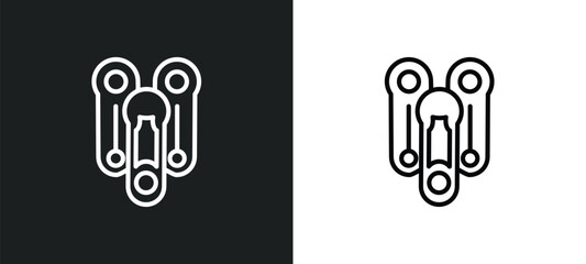 Poster - of pins outline icon in white and black colors. of pins flat vector icon from sew collection for web, mobile apps and ui.