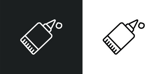 Poster - glue outline icon in white and black colors. glue flat vector icon from sew collection for web, mobile apps and ui.