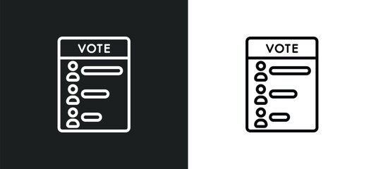 Wall Mural - polling outline icon in white and black colors. polling flat vector icon from seo and web collection