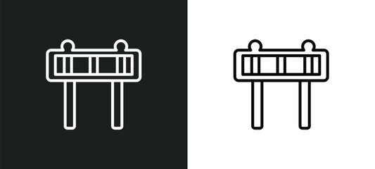 Poster - barricade outline icon in white and black colors. barricade flat vector icon from security collection for web, mobile apps and ui.