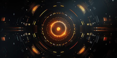 Wall Mural - AI Generated. AI Generative. Abstract geometric background hud display innovation monitor technology game graphics. Graphic Art