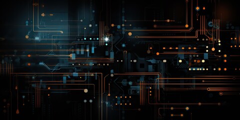Wall Mural - ai generated. ai generative. abstract geometric background hud display innovation monitor technology