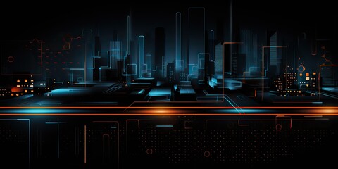 Wall Mural - ai generated. ai generative. abstract geometric background hud display innovation monitor technology