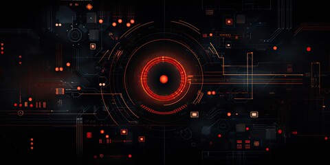 Wall Mural - ai generated. ai generative. abstract geometric background hud display innovation monitor technology