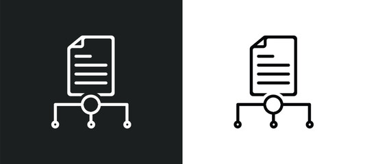 Poster - sharing archives outline icon in white and black colors. sharing archives flat vector icon from seo & web collection for web, mobile apps and ui.