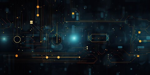 Wall Mural - AI Generated. AI Generative. Abstract geometric background hud display innovation monitor technology game graphics. Graphic Art