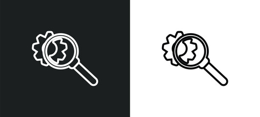 Poster - search engine outline icon in white and black colors. search engine flat vector icon from search engine optimization collection for web, mobile apps and ui.