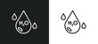h2o outline icon in white and black colors. h2o flat vector icon from science collection for web, mobile apps and ui.