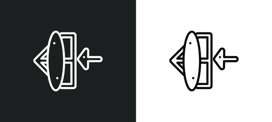Poster - convex outline icon in white and black colors. convex flat vector icon from science collection for web, mobile apps and ui.