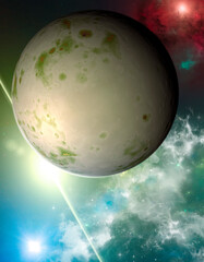 Wall Mural - sci-fi planets, discovery of new worlds, science fiction. planets and moons of other galaxies and un