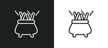 Incense Burner Outline Icon In White And Black Colors. Incense Burner Flat Vector Icon From Religion Collection For Web, Mobile Apps And Ui.