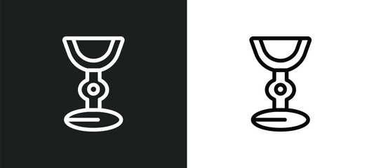 Poster - goblet outline icon in white and black colors. goblet flat vector icon from religion collection for 