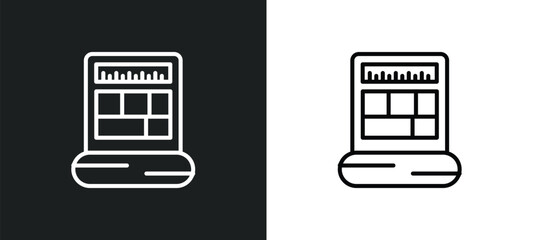 Wall Mural - plans outline icon in white and black colors. plans flat vector icon from real estate collection for web, mobile apps and ui.