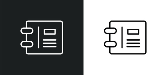 Poster - catalog outline icon in white and black colors. catalog flat vector icon from real estate collection for web, mobile apps and ui.