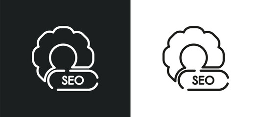 Poster - image seo outline icon in white and black colors. image seo flat vector icon from programming collection for web, mobile apps and ui.