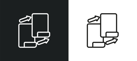 Poster - duplicate outline icon in white and black colors. duplicate flat vector icon from programming collection for web, mobile apps and ui.
