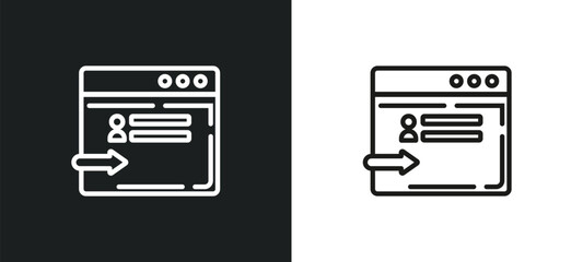 Poster - login outline icon in white and black colors. login flat vector icon from programming collection for web, mobile apps and ui.