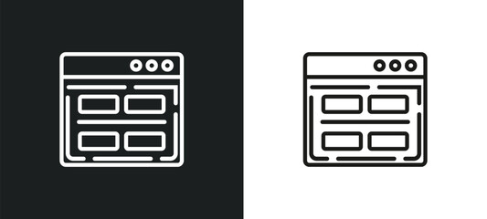 Poster - theme outline icon in white and black colors. theme flat vector icon from programming collection for web, mobile apps and ui.
