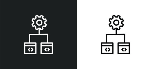 Poster - web optimization outline icon in white and black colors. web optimization flat vector icon from seo collection for web, mobile apps and ui.