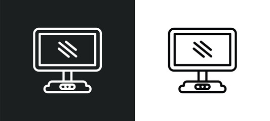 Poster - screen outline icon in white and black colors. screen flat vector icon from programming collection for web, mobile apps and ui.