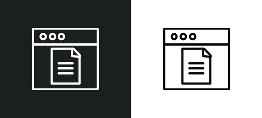 Poster - page outline icon in white and black colors. page flat vector icon from seo collection for web, mobile apps and ui.