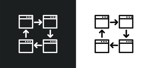 Poster - cross-platform outline icon in white and black colors. cross-platform flat vector icon from programming collection for web, mobile apps and ui.