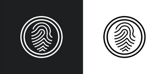 Poster - biometric identification outline icon in white and black colors. biometric identification flat vector icon from programming collection for web, mobile apps and ui.