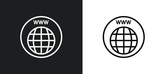 Fototapete - website outline icon in white and black colors. website flat vector icon from programming collection