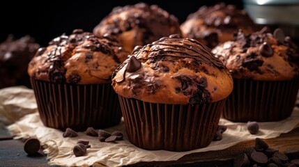 Wall Mural - muffins with chocolate and nuts