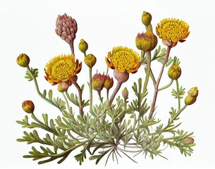 Wall Mural - Helichrysum, Everlasting, Immortelle, Strawflower, Medicinal Plant, Abstract Generative AI Illustration