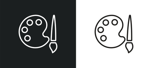 Poster - artist outline icon in white and black colors. artist flat vector icon from professions collection f