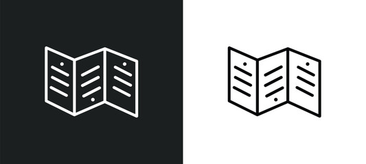 Poster - leaflet outline icon in white and black colors. leaflet flat vector icon from political collection for web, mobile apps and ui.