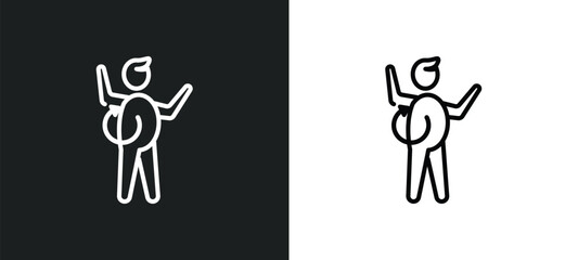 Poster - process outline icon in white and black colors. process flat vector icon from people skills collection for web, mobile apps and ui.