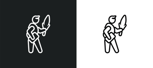 Poster - writer outline icon in white and black colors. writer flat vector icon from people skills collection for web, mobile apps and ui.