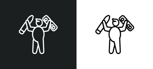 interior de outline icon in white and black colors. interior de flat vector icon from people skills collection for web, mobile apps and ui.