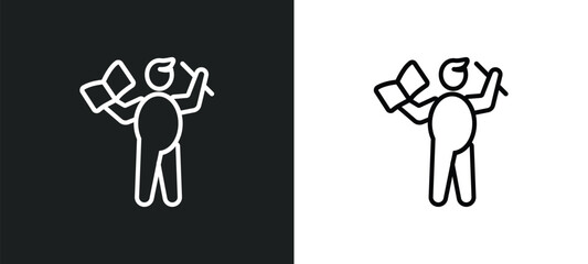 Wall Mural - teacher reading outline icon in white and black colors. teacher reading flat vector icon from people