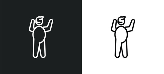 Poster - phone assistance outline icon in white and black colors. phone assistance flat vector icon from peop