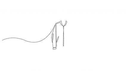 Wall Mural - Self drawing animation of jacket drawn by one continuous line. Animated minimalist single line doodle.