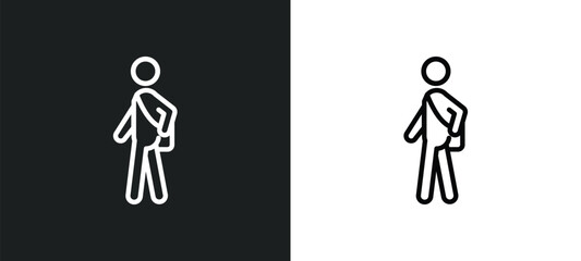 Wall Mural - students outline icon in white and black colors. students flat vector icon from people collection fo