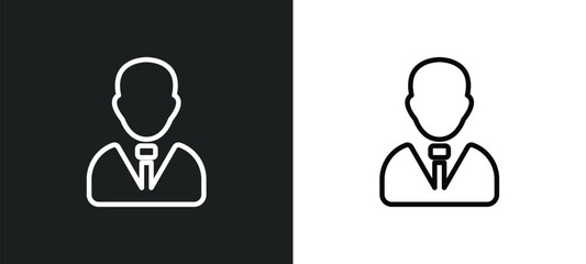 Poster - bussiness man outline icon in white and black colors. bussiness man flat vector icon from people collection for web, mobile apps and ui.