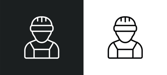 Poster - technician outline icon in white and black colors. technician flat vector icon from people collection for web, mobile apps and ui.