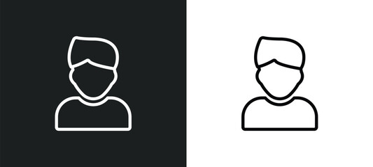 Poster - male user outline icon in white and black colors. male user flat vector icon from people collection for web, mobile apps and ui.