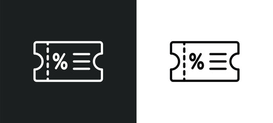 Fototapete - discount voucher outline icon in white and black colors. discount voucher flat vector icon from payment methods collection for web, mobile apps and ui.