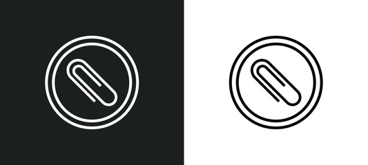 Poster - metal paper clip outline icon in white and black colors. metal paper clip flat vector icon from other collection for web, mobile apps and ui.