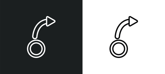 Poster - one outline icon in white and black colors. one flat vector icon from orientation collection for web