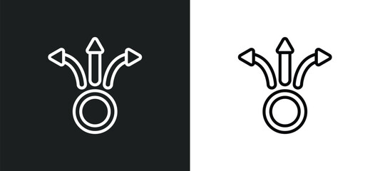 Poster - three outline icon in white and black colors. three flat vector icon from orientation collection for web, mobile apps and ui.