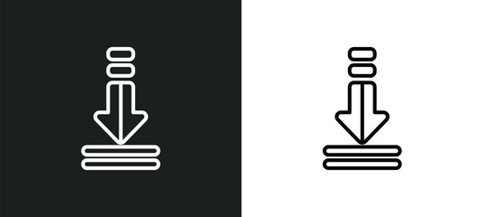 Poster - downward outline icon in white and black colors. downward flat vector icon from orientation collection for web, mobile apps and ui.