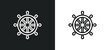 boat steering wheel outline icon in white and black colors. boat steering wheel flat vector icon from nautical collection for web, mobile apps and ui.