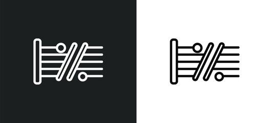 Poster - simile outline icon in white and black colors. simile flat vector icon from music and media collection for web, mobile apps and ui.
