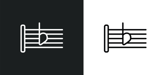 Poster - flat outline icon in white and black colors. flat flat vector icon from music and media collection for web, mobile apps and ui.